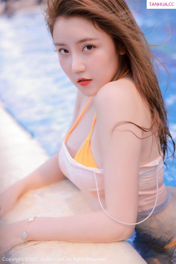 夏西CiCi  夏西CiCi澳门旅拍 室外泳池湿身主题第9张图片